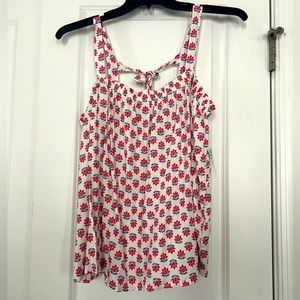 Old Navy White Floral Tank Blouse Size- XL